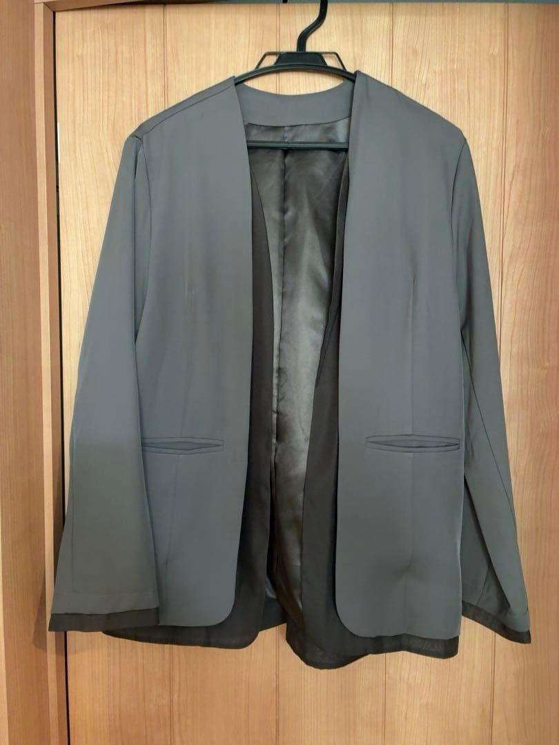 パンツドレス フロントシアージャケット ワイドパンツ オールインワン kana