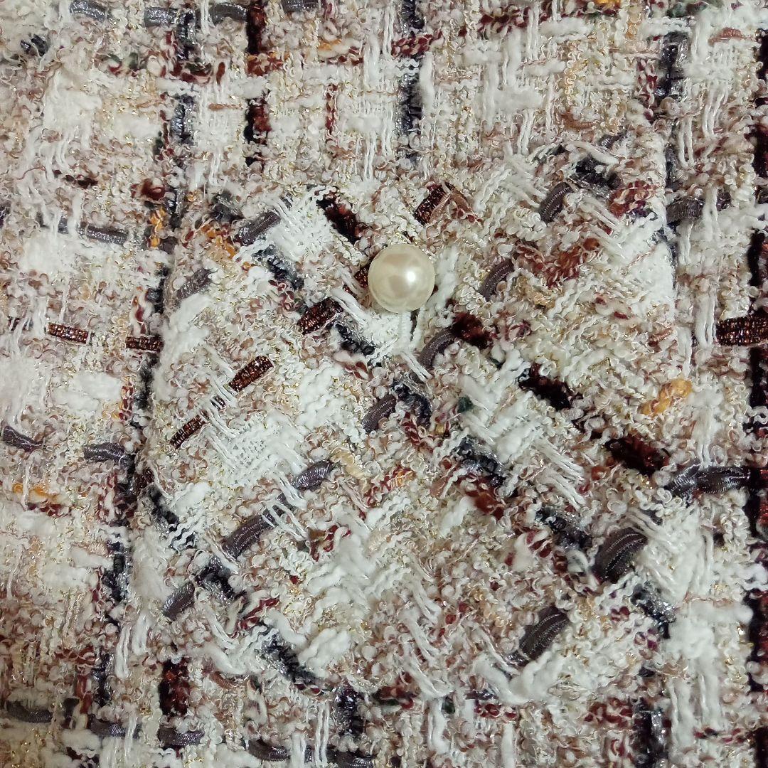 ANAYI ラメスラブツイードロング　ジャケット