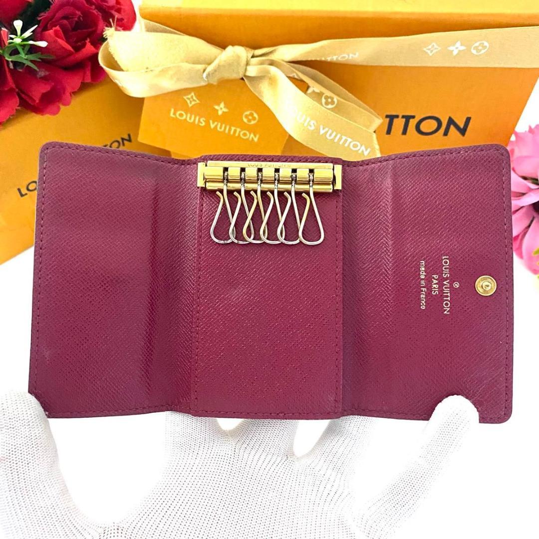 ルイ ヴィトン◎ミュルティクレ6 モノグラム フューシャ レッド キーケース