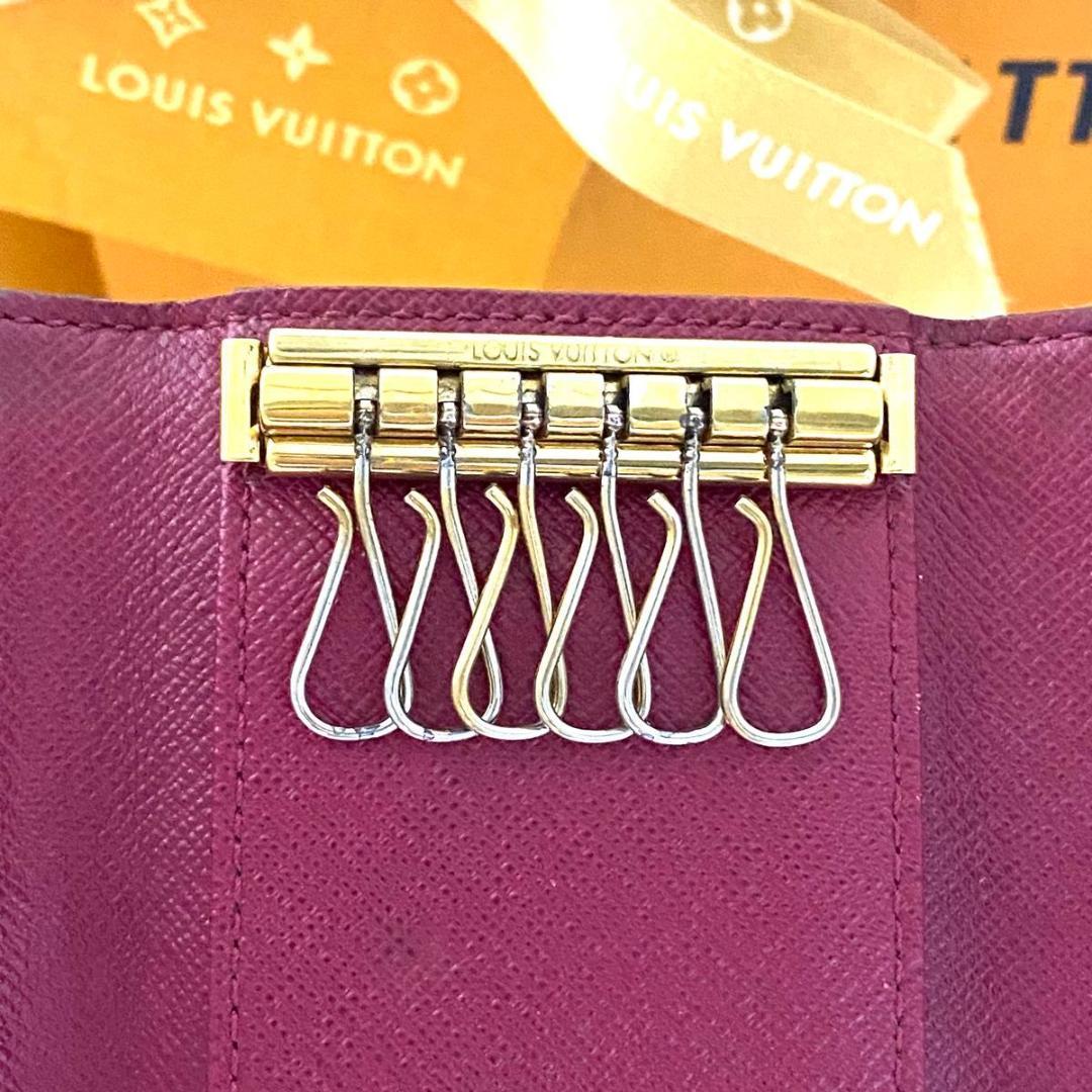 ルイ ヴィトン◎ミュルティクレ6 モノグラム フューシャ レッド キーケース