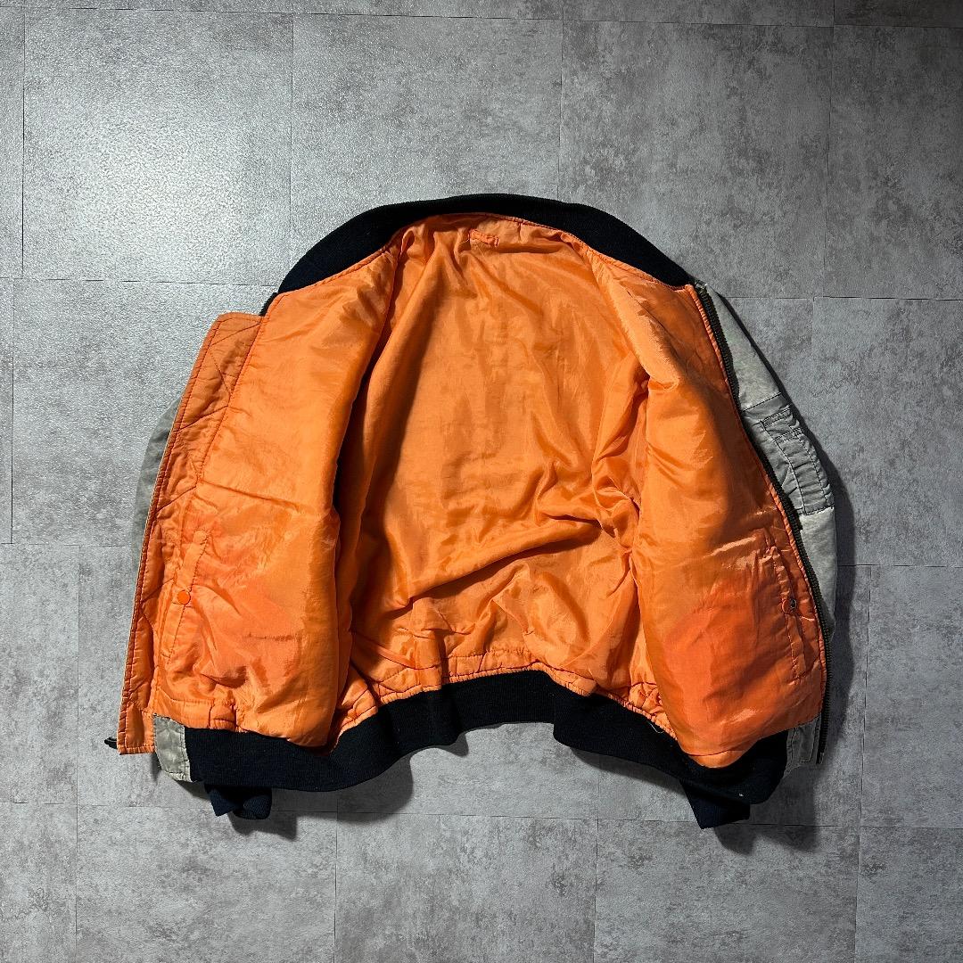 90s MA1 民間品 フライトジャケット フェード グランジ グレー