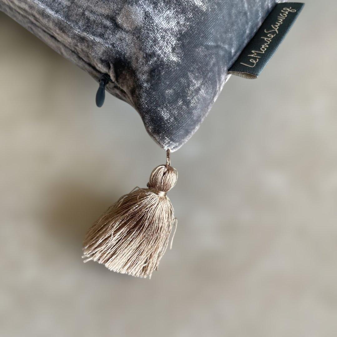 Le Monde Sauvage フリンジ付きベルベットクッション