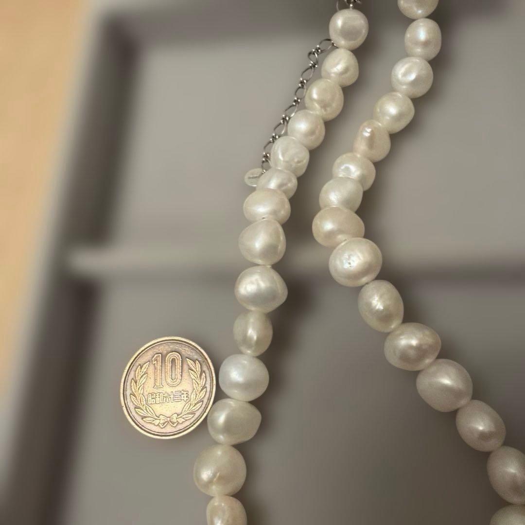 agete アガットバロックパールネックレス　淡水パールシルバー金具【刻印あり】