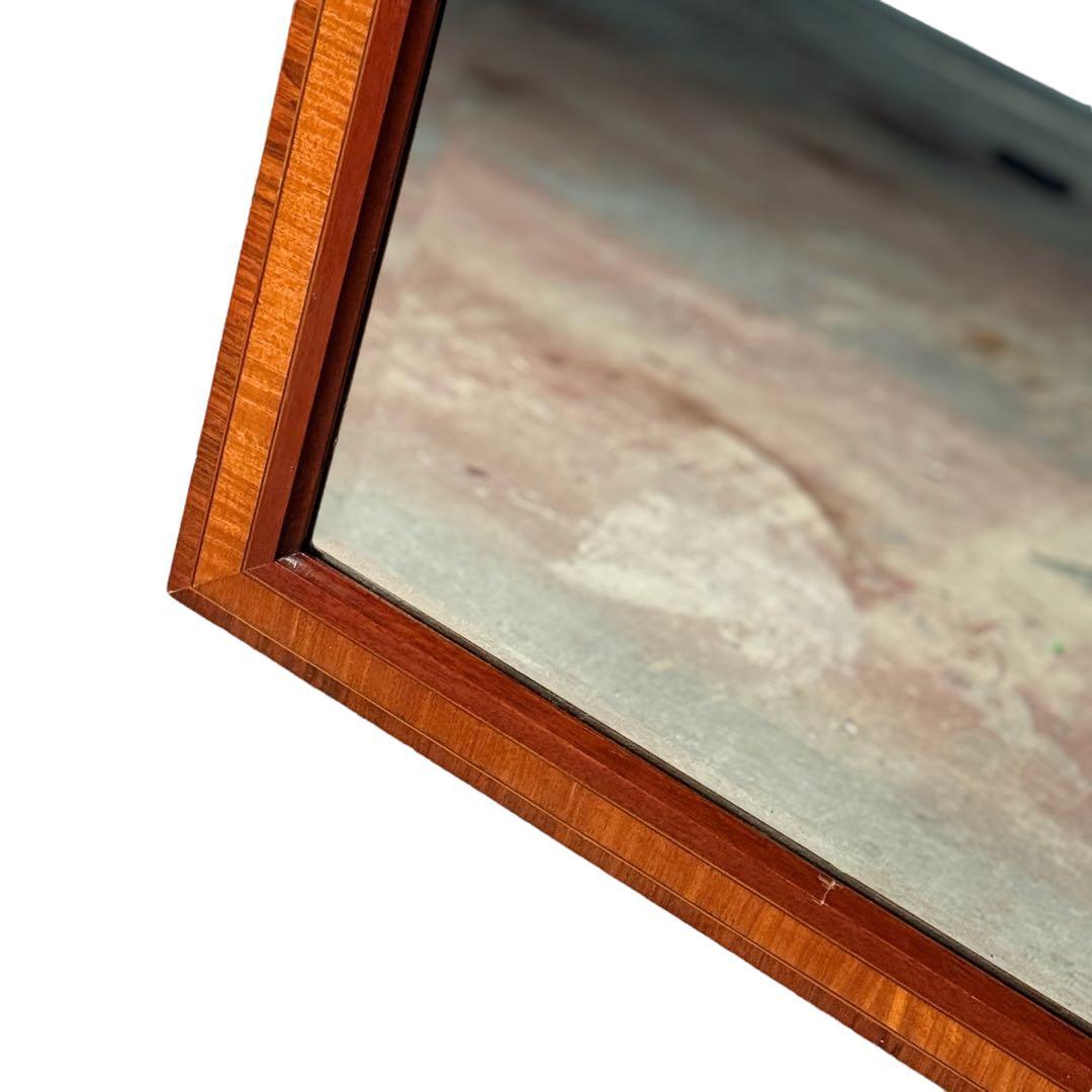 HR583 【希少アンティーク】マホガニー　ウッドウォールミラー