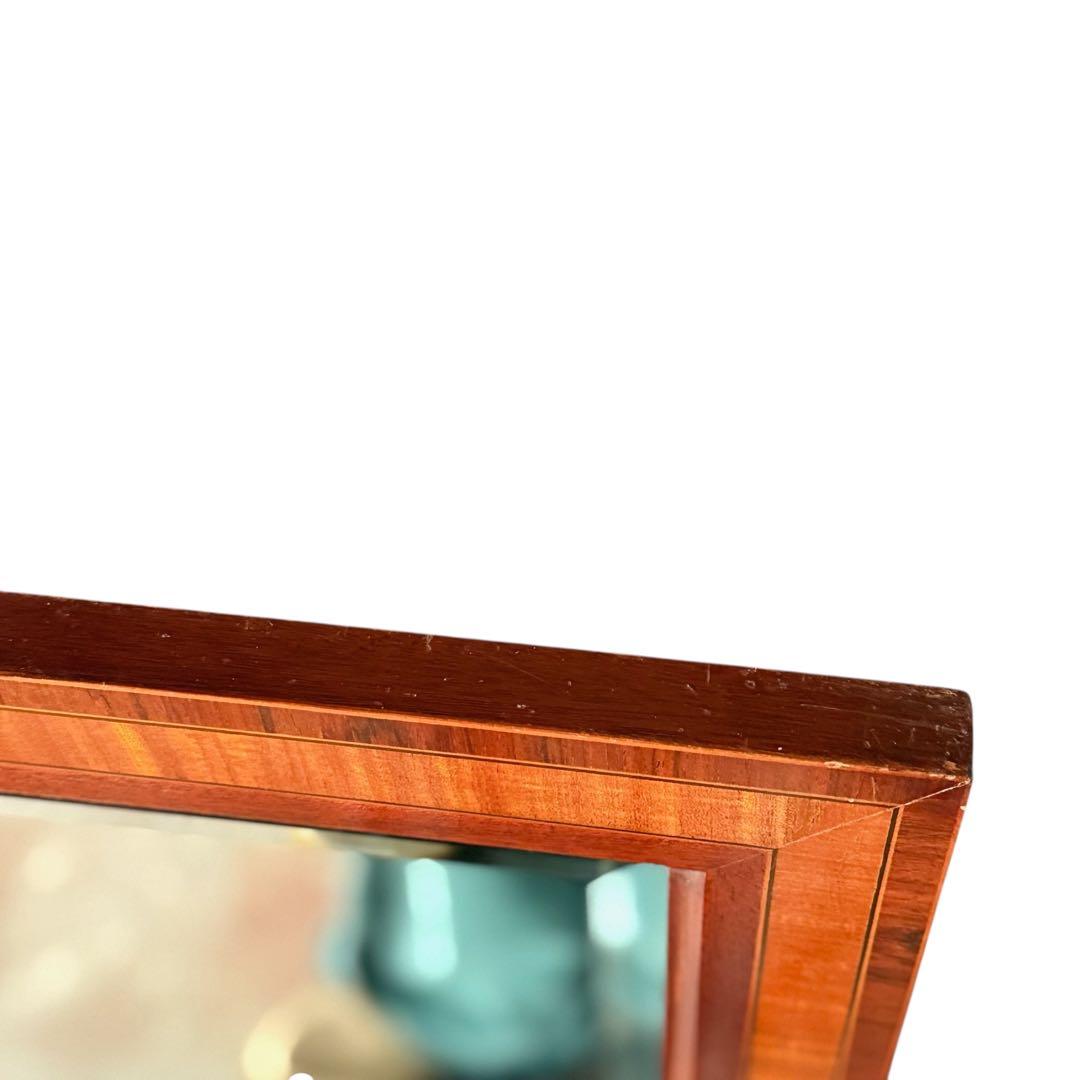 HR583 【希少アンティーク】マホガニー　ウッドウォールミラー