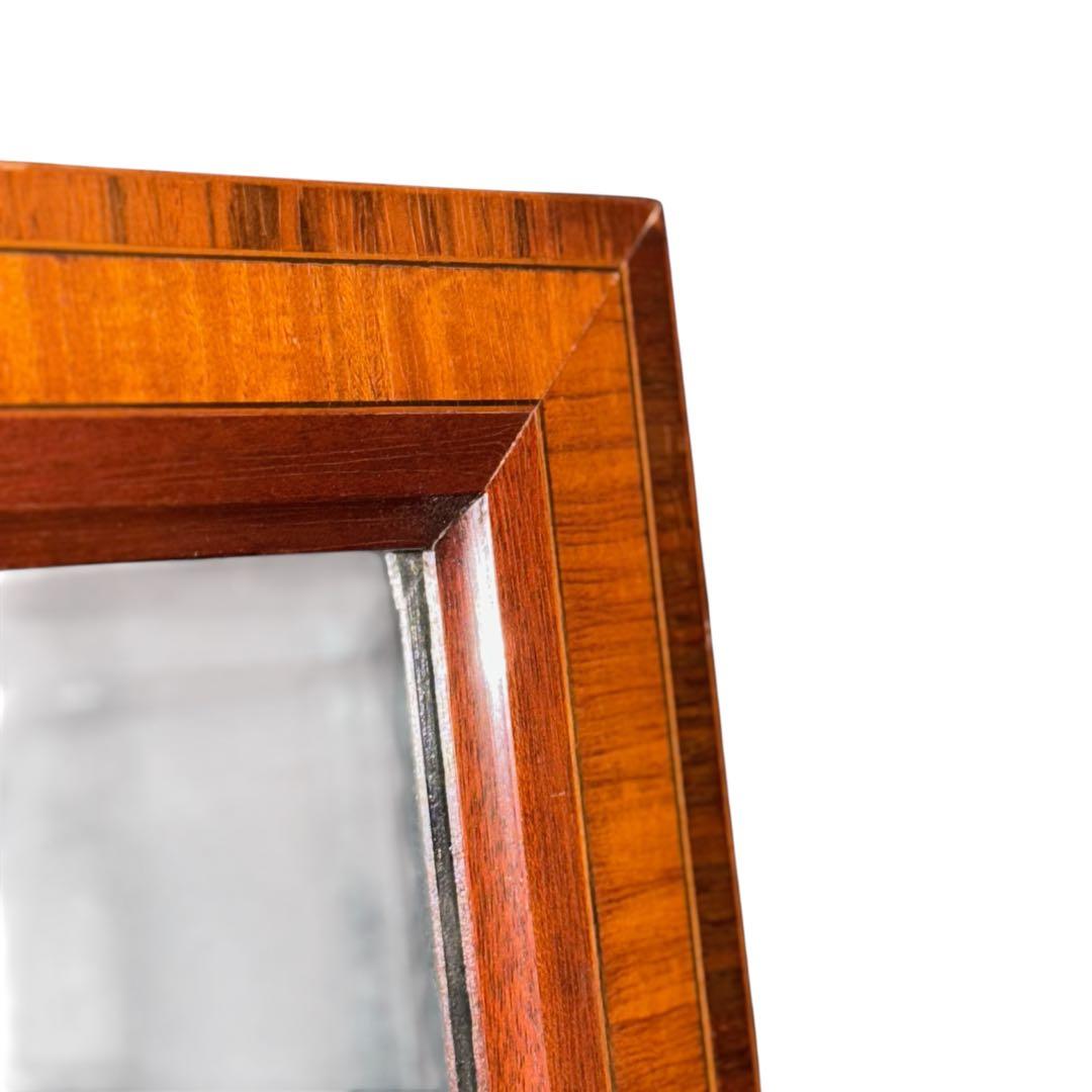 HR583 【希少アンティーク】マホガニー　ウッドウォールミラー