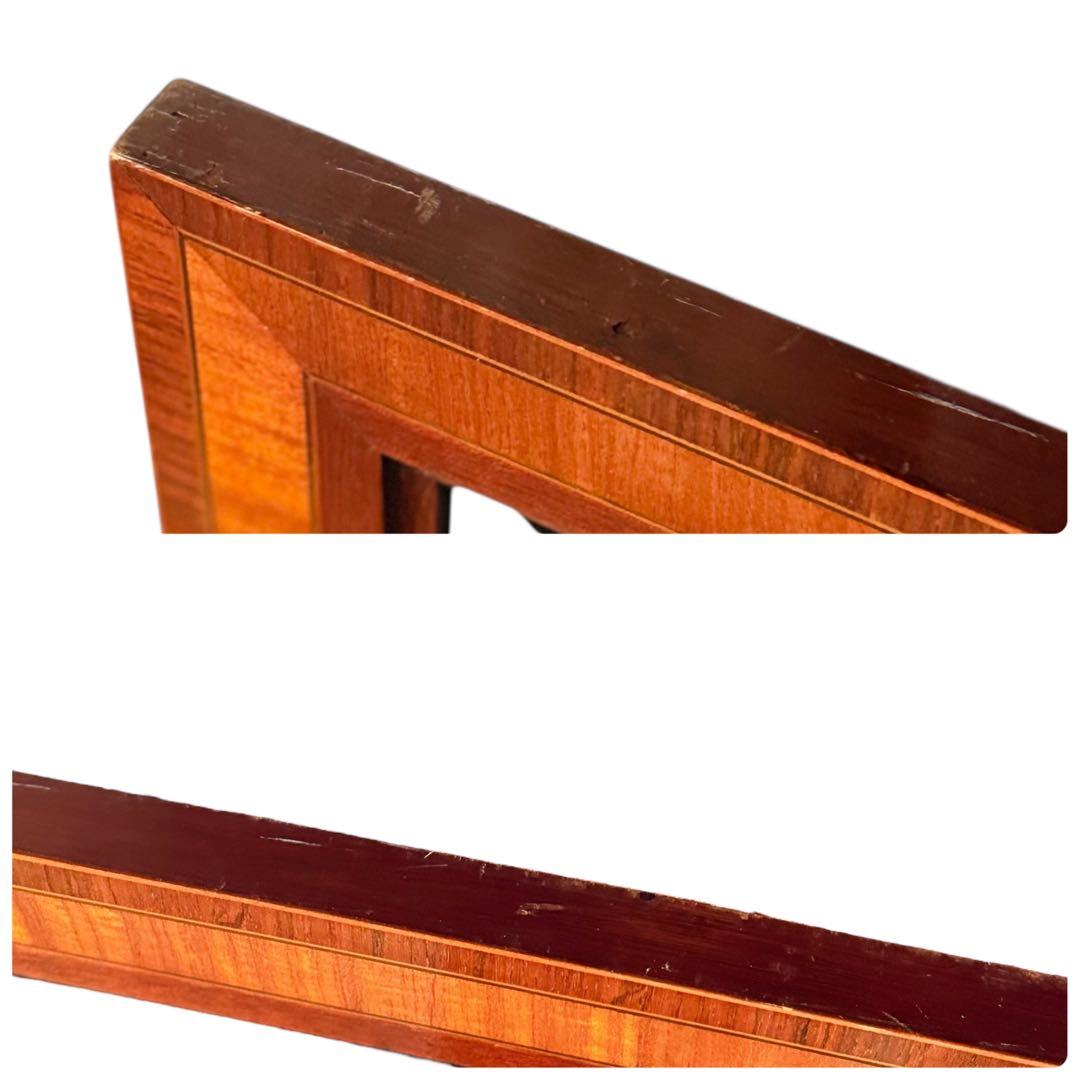 HR583 【希少アンティーク】マホガニー　ウッドウォールミラー