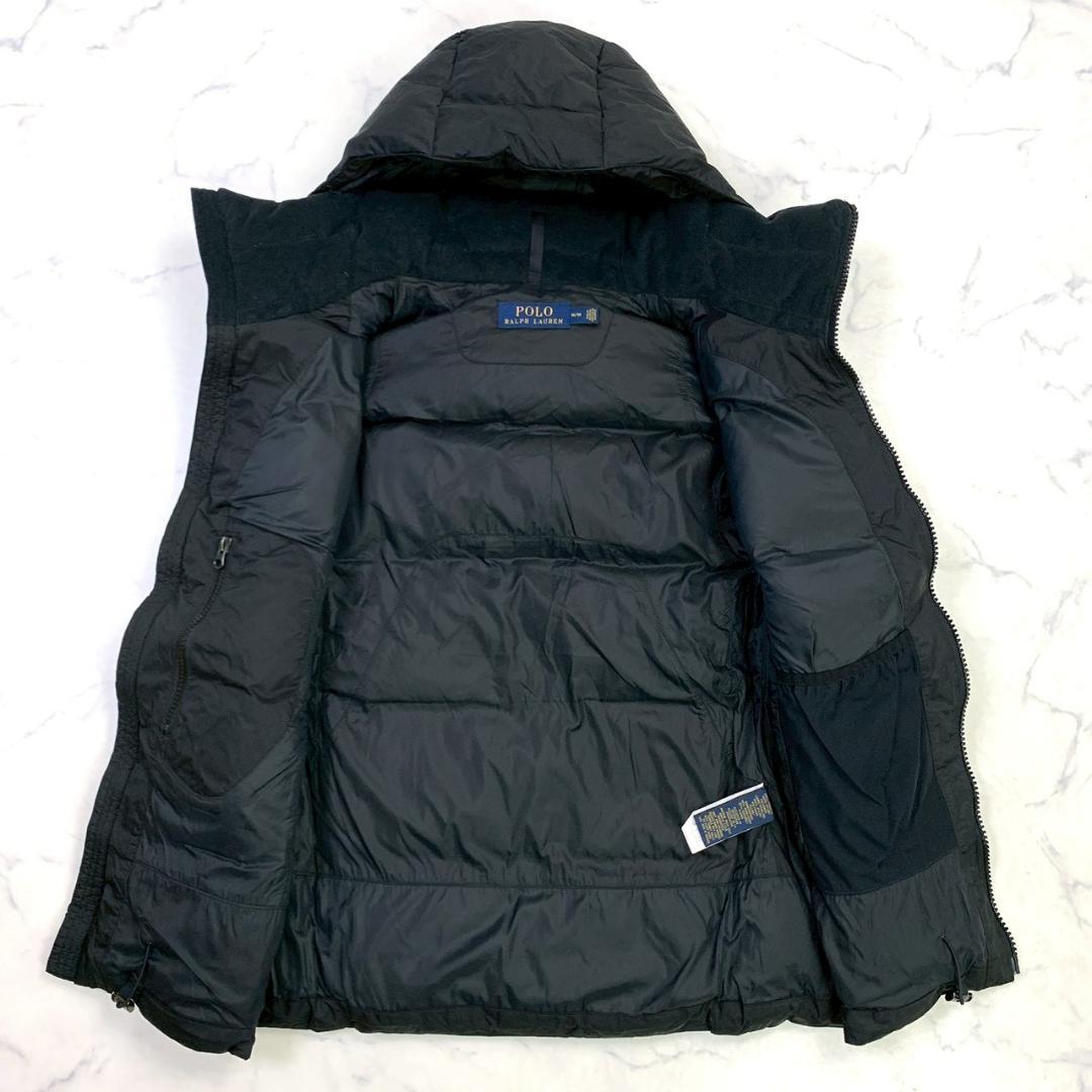 ポロラルフローレン ダウンベスト ビッグポニー 星条旗ワッペン 黒 M　D848