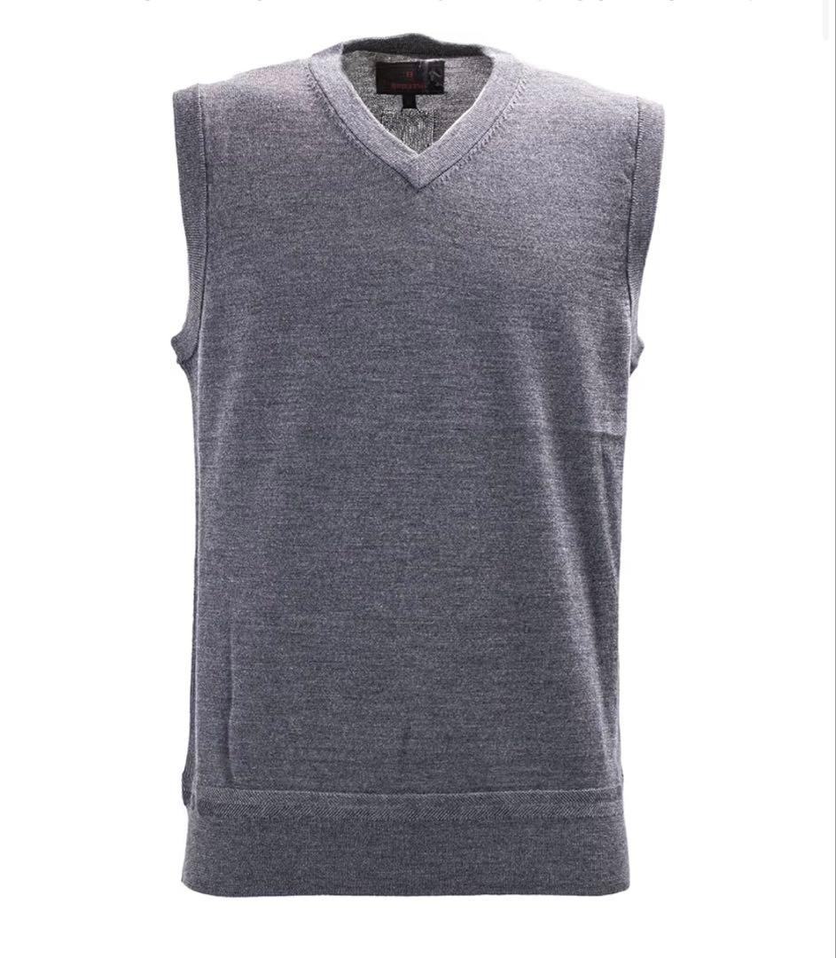 定価¥26,400／新品タグ付き　メリノウール100％ Vネックベスト XL