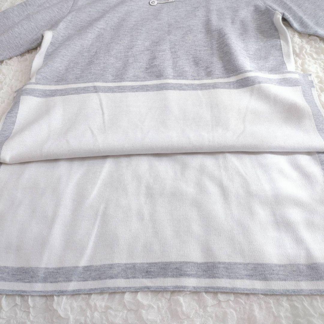 ピッコーネローマ ニット チュニック カットソー ハイネック グレー L 長袖