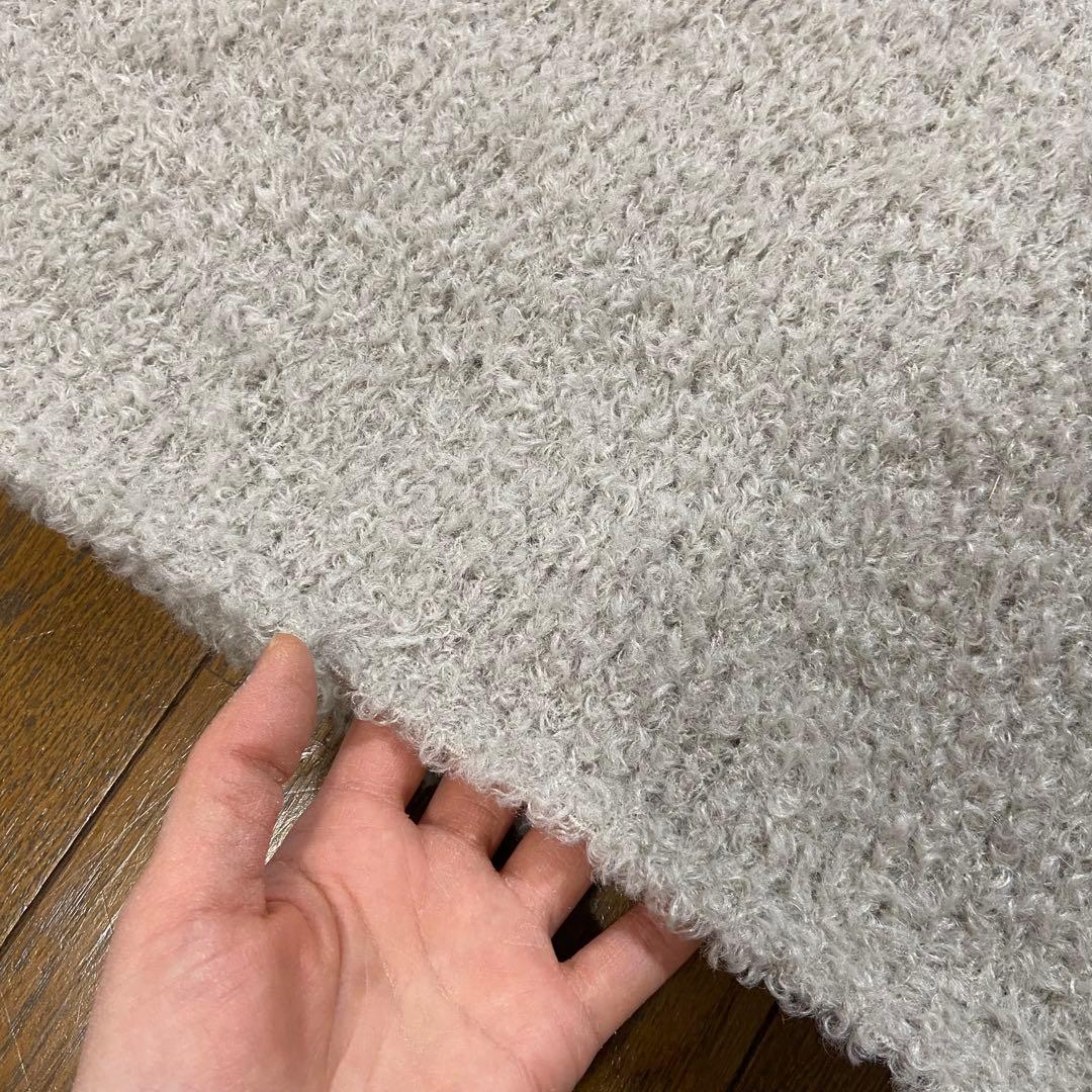 【mizuiroind】ヘアリーVネックベスト 新品 FREEサイズ ベージュ