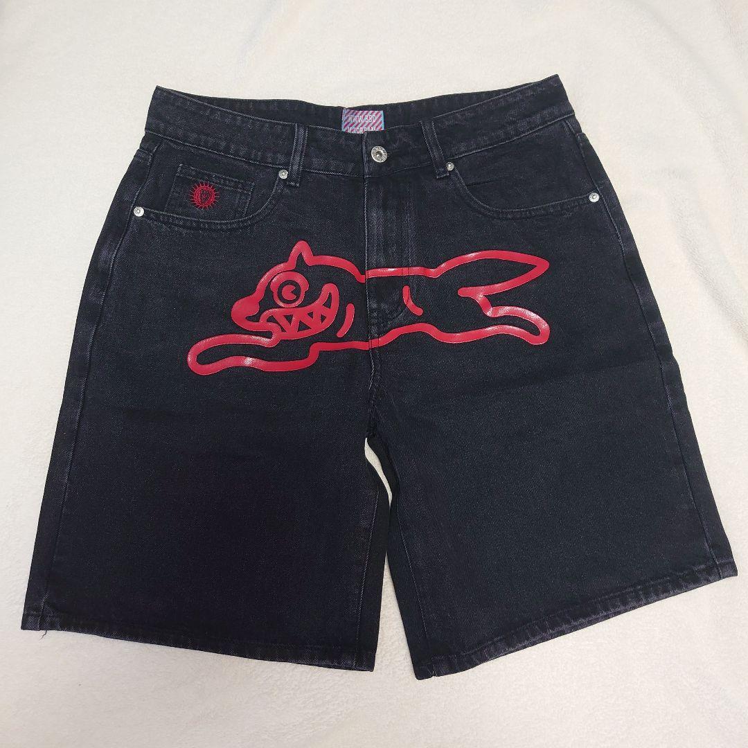海外限定☆Icecream dog プリント デニムジーンズ ショートパンツ