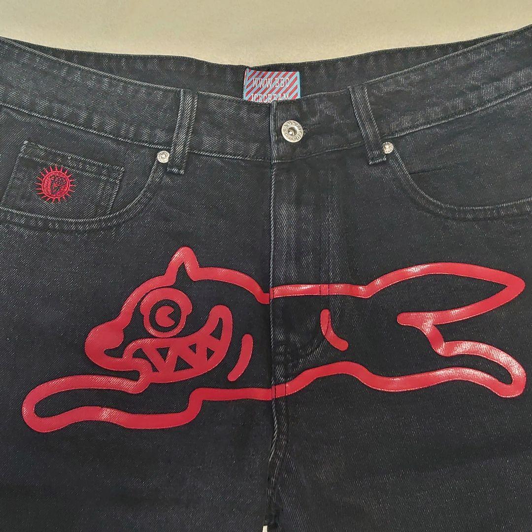 海外限定☆Icecream dog プリント デニムジーンズ ショートパンツ