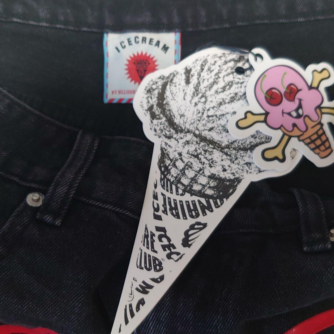 海外限定☆Icecream dog プリント デニムジーンズ ショートパンツ