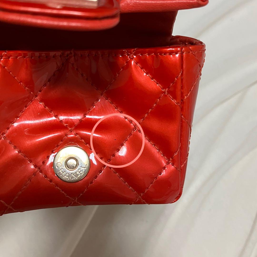 シャネル ミニミニ マトラッセ チャーム キーホルダー パテント 2.55