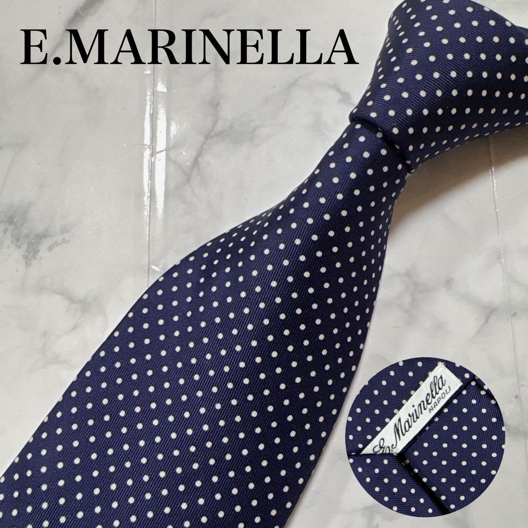 【未使用に近い】マリネッラ　ネイビー　ドット　水玉　ネクタイ