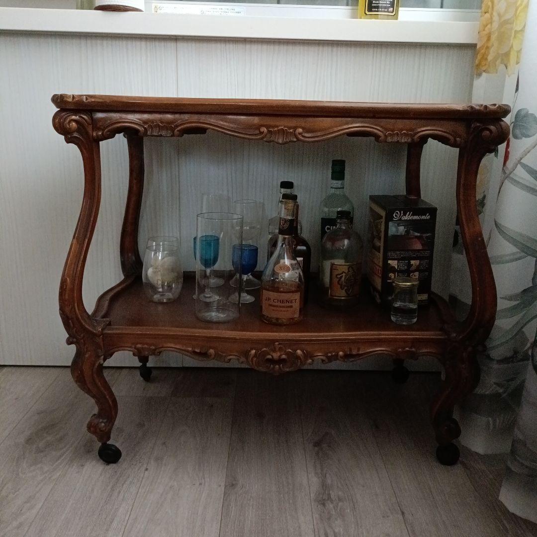 ギャグサーカス。姫系アンティーク クラシック木製キッチンワゴン