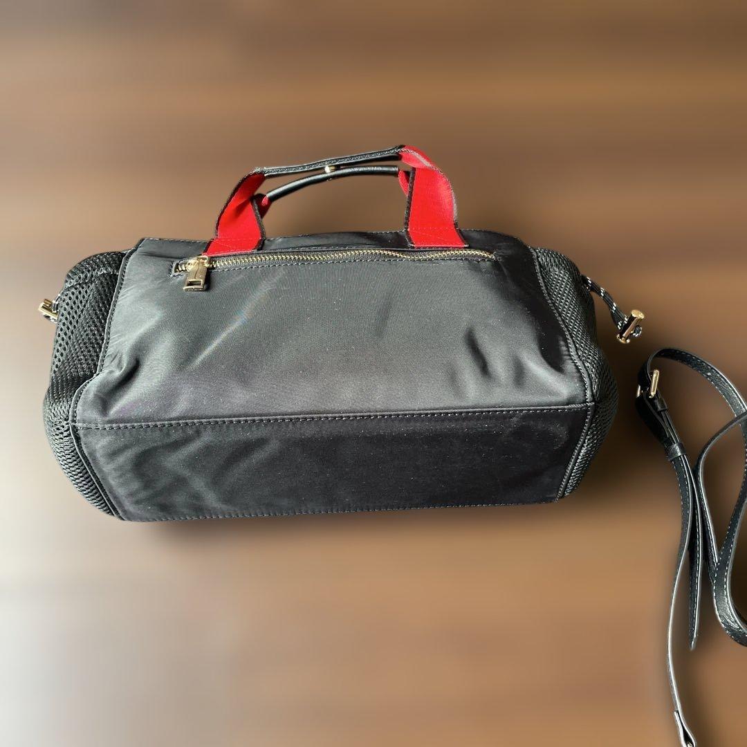 スコットクラブ　　ショルダーバッグ 黒/赤 ナイロン