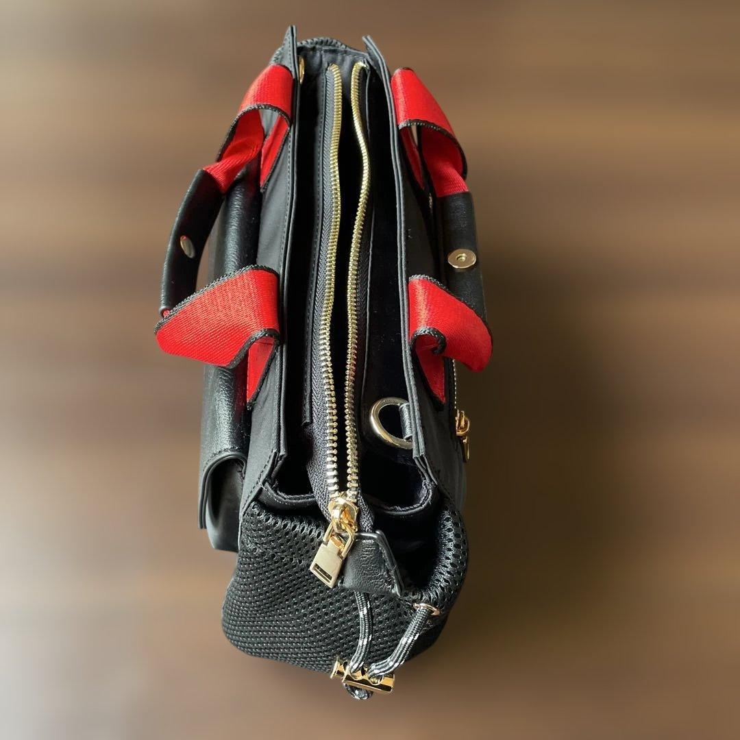 スコットクラブ　　ショルダーバッグ 黒/赤 ナイロン