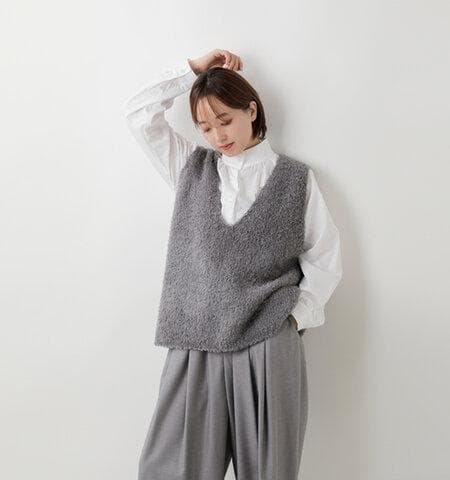 【新品タグ】mizuiro ind ミズイロインド へアリーVネックベスト