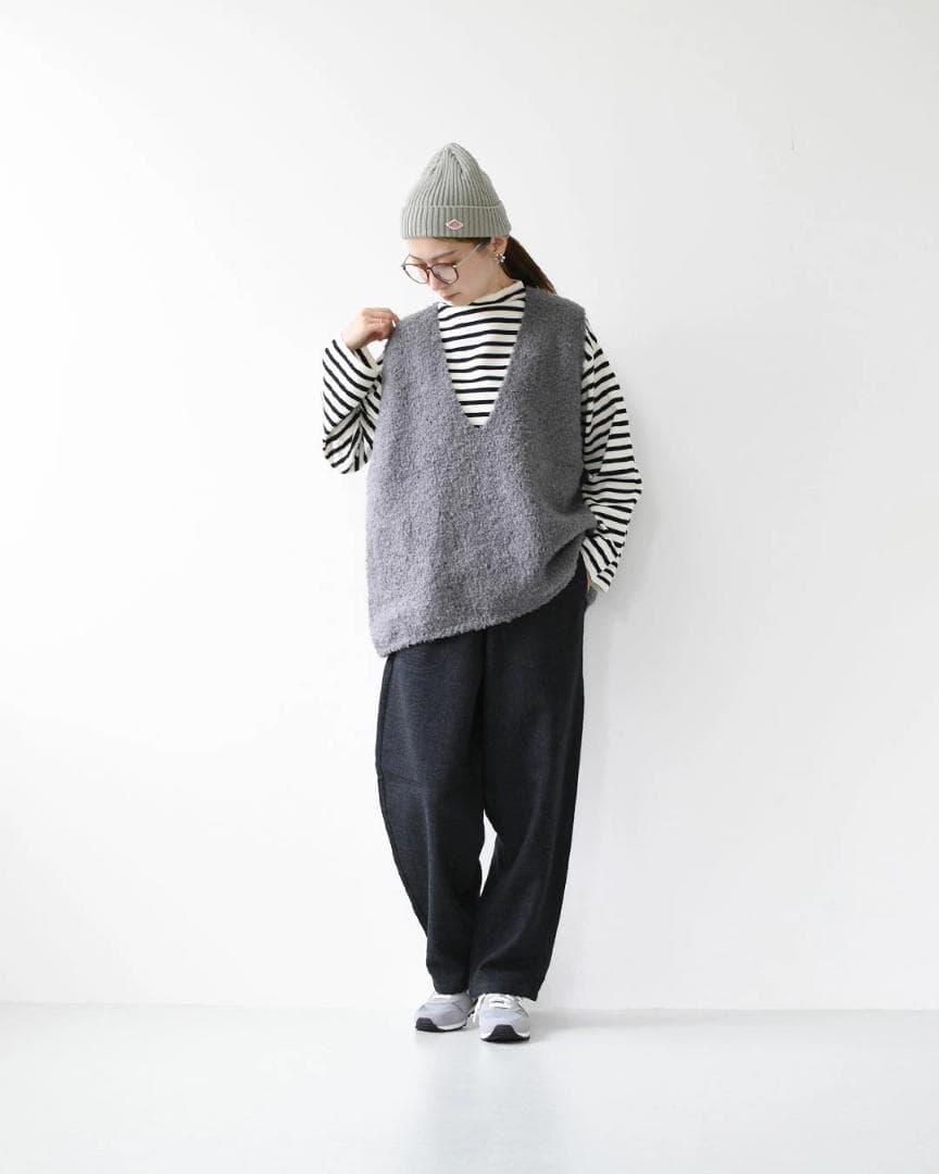 【新品タグ】mizuiro ind ミズイロインド へアリーVネックベスト