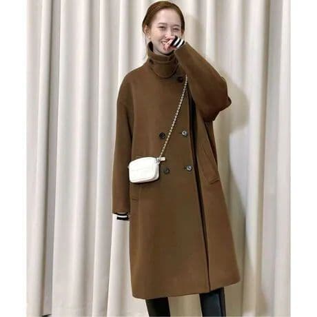 美品　クリーニング済　スーパー140ビーバーダブルコート　ブラウン