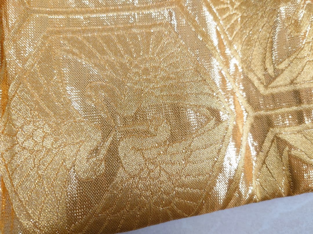 七五三　ハーフ成人式　ジュニア帯　袋帯からの作り帯　1点物　金　鶴柄