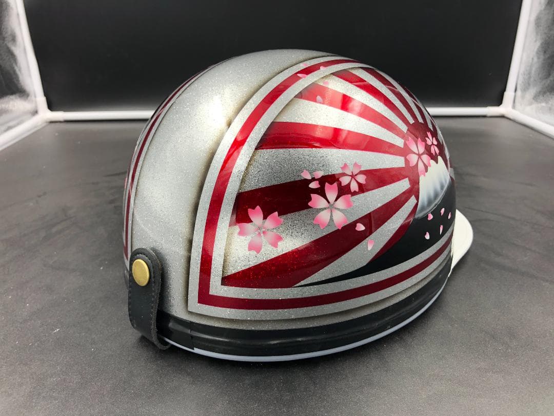 コルク半　カスタム　富士日章　三つボタン　シルバーレッド　ラメ　桜 高級クリヤ