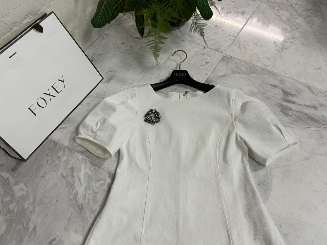 専用★現行品★★FOXEY/フォクシードレス ワンピース パロマ ホワイト38