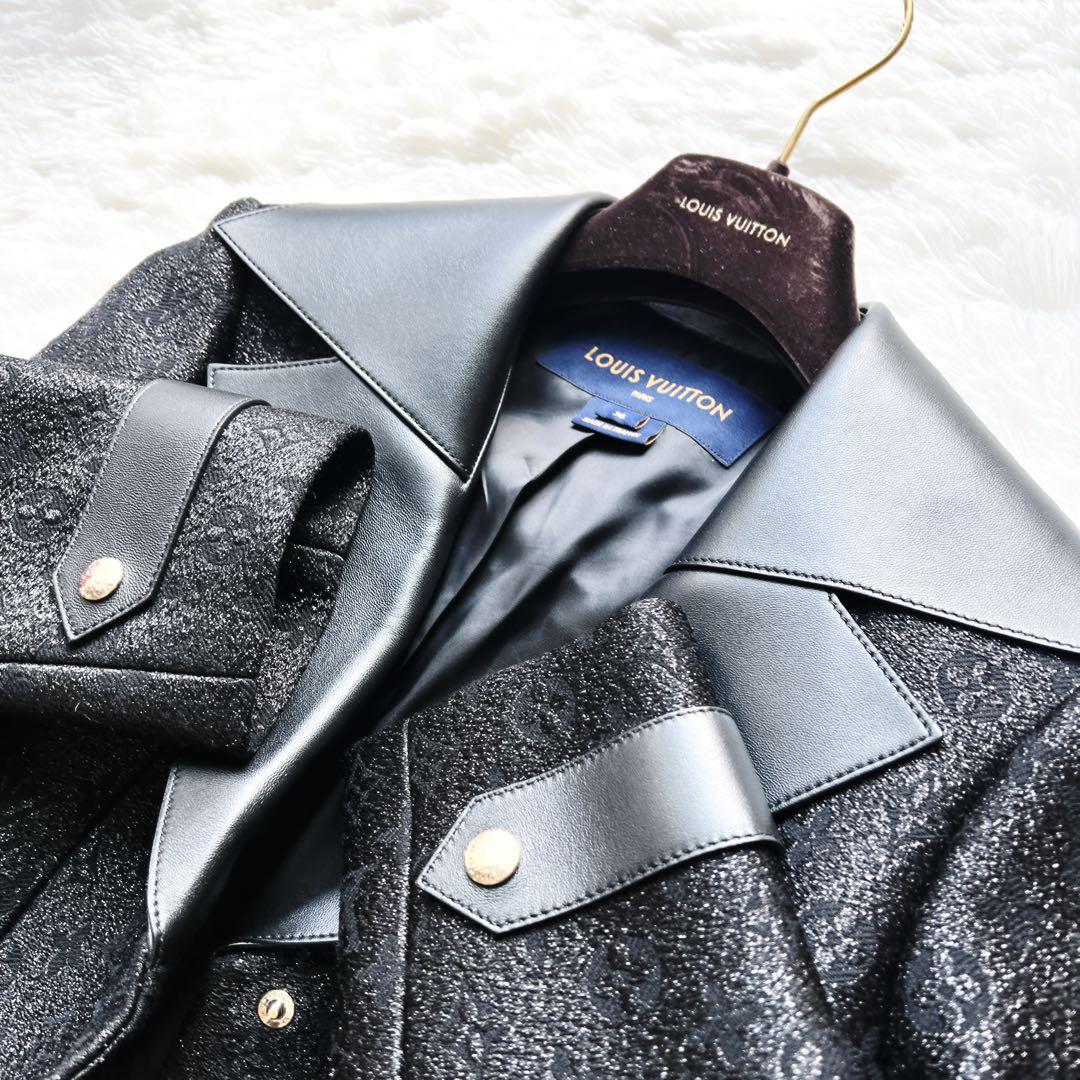 美品　LOUISVUITTON ヴィトン モノグラム　 レザー　刺繍　コート