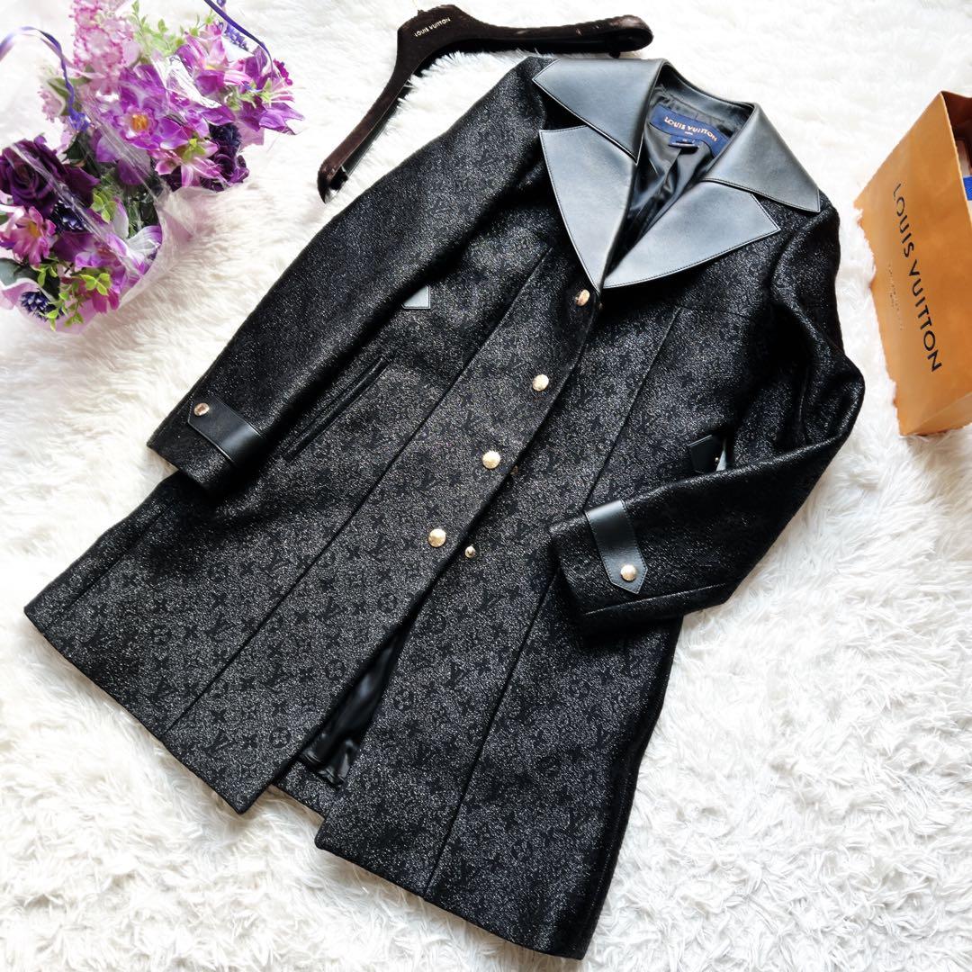 美品　LOUISVUITTON ヴィトン モノグラム　 レザー　刺繍　コート