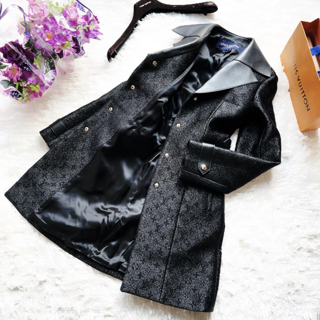 美品　LOUISVUITTON ヴィトン モノグラム　 レザー　刺繍　コート