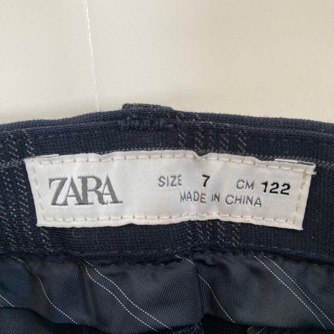 ZARA ネイビーチェック柄　セレモニースーツ　122cm 4点セット