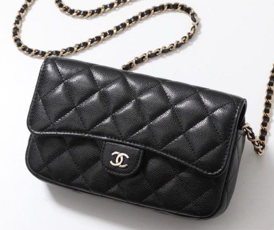 CHANEL❤︎マトラッセ フラップ フォンケース チェーンウォレット