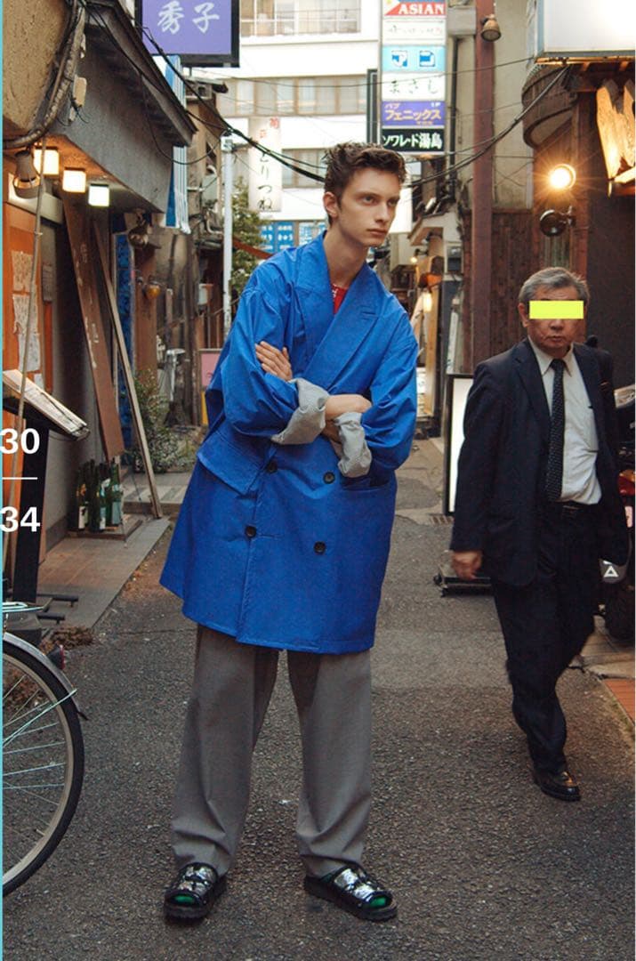 さ*ん様 kolor 20ss ナイロンチェスターコート 青