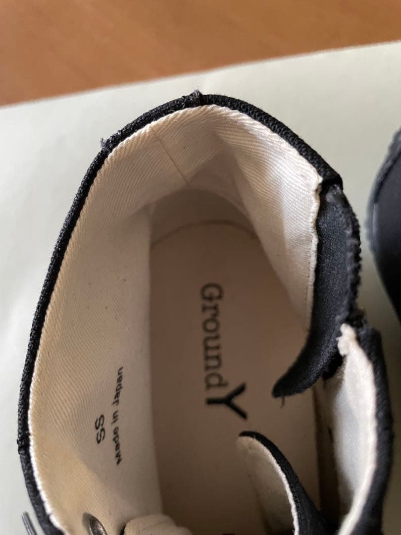 グラウンドワイ ヨウジヤマモトキャンバス　スニーカー　ブラック23.5