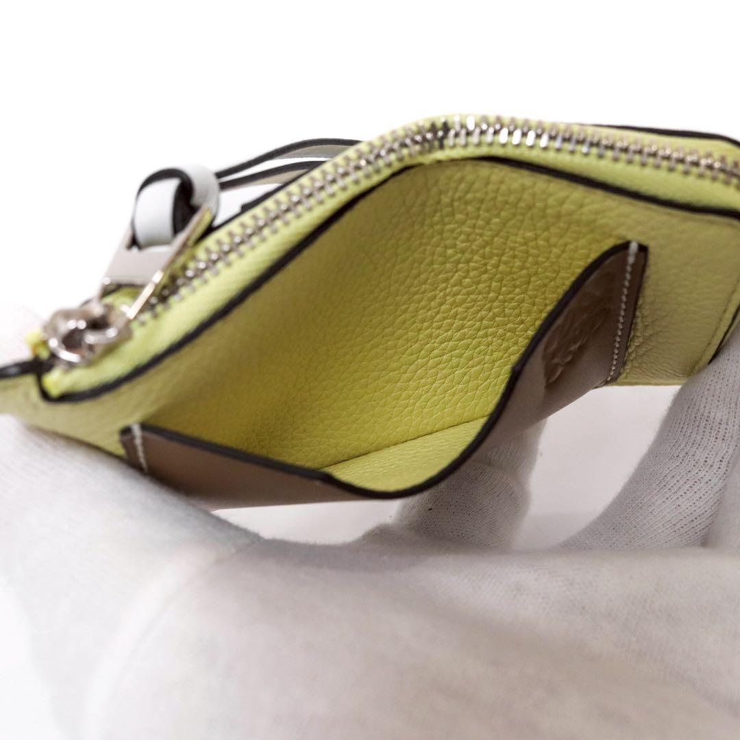 【極美品】ロエベ カードホルダー ソフトグレインカーフ イエロー ブラウン