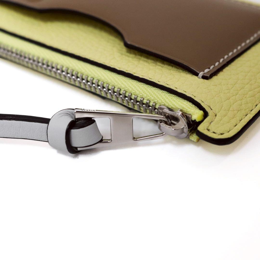 【極美品】ロエベ カードホルダー ソフトグレインカーフ イエロー ブラウン