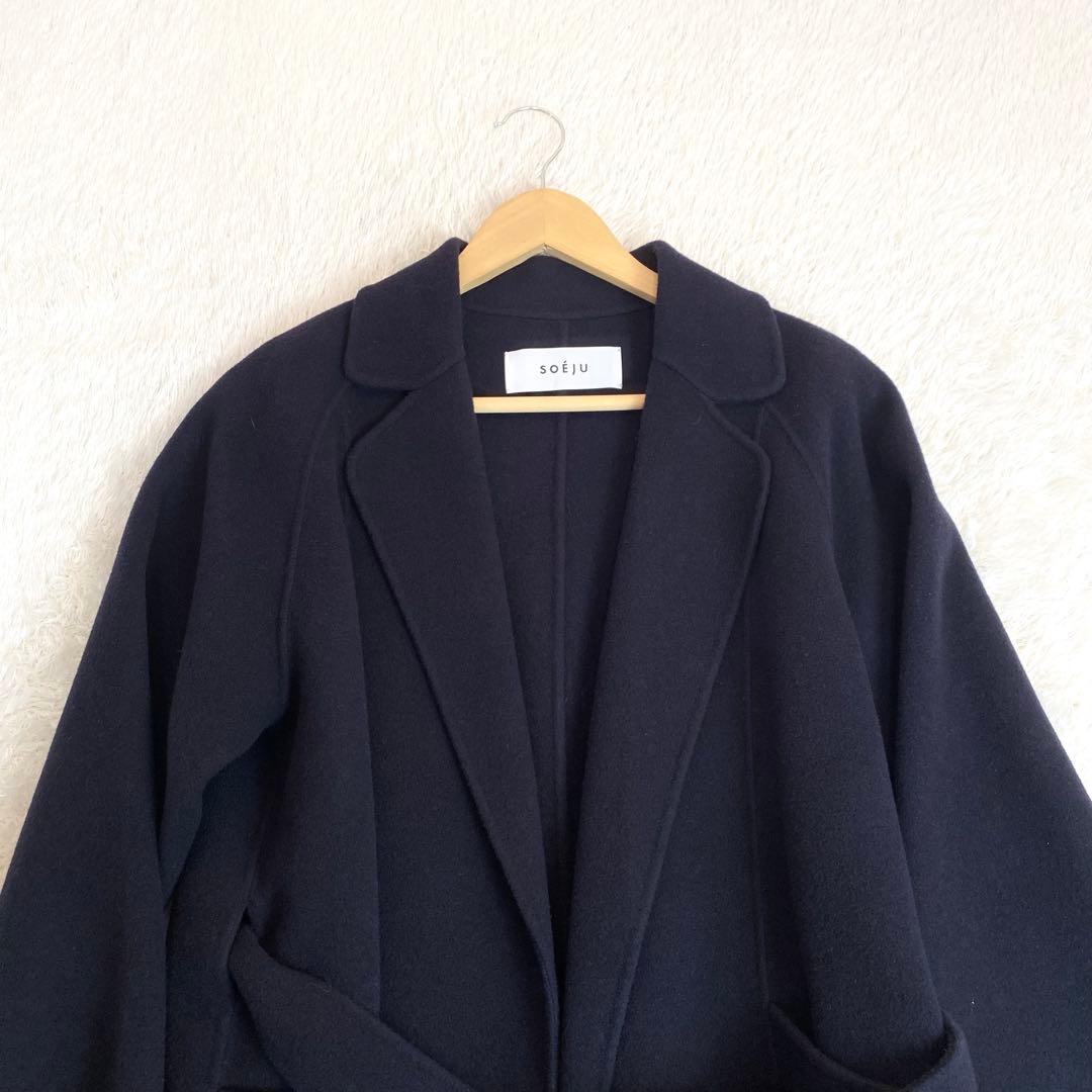 24AW ソージュ　ウールリバーローブコート　ロングコート　定価39600円