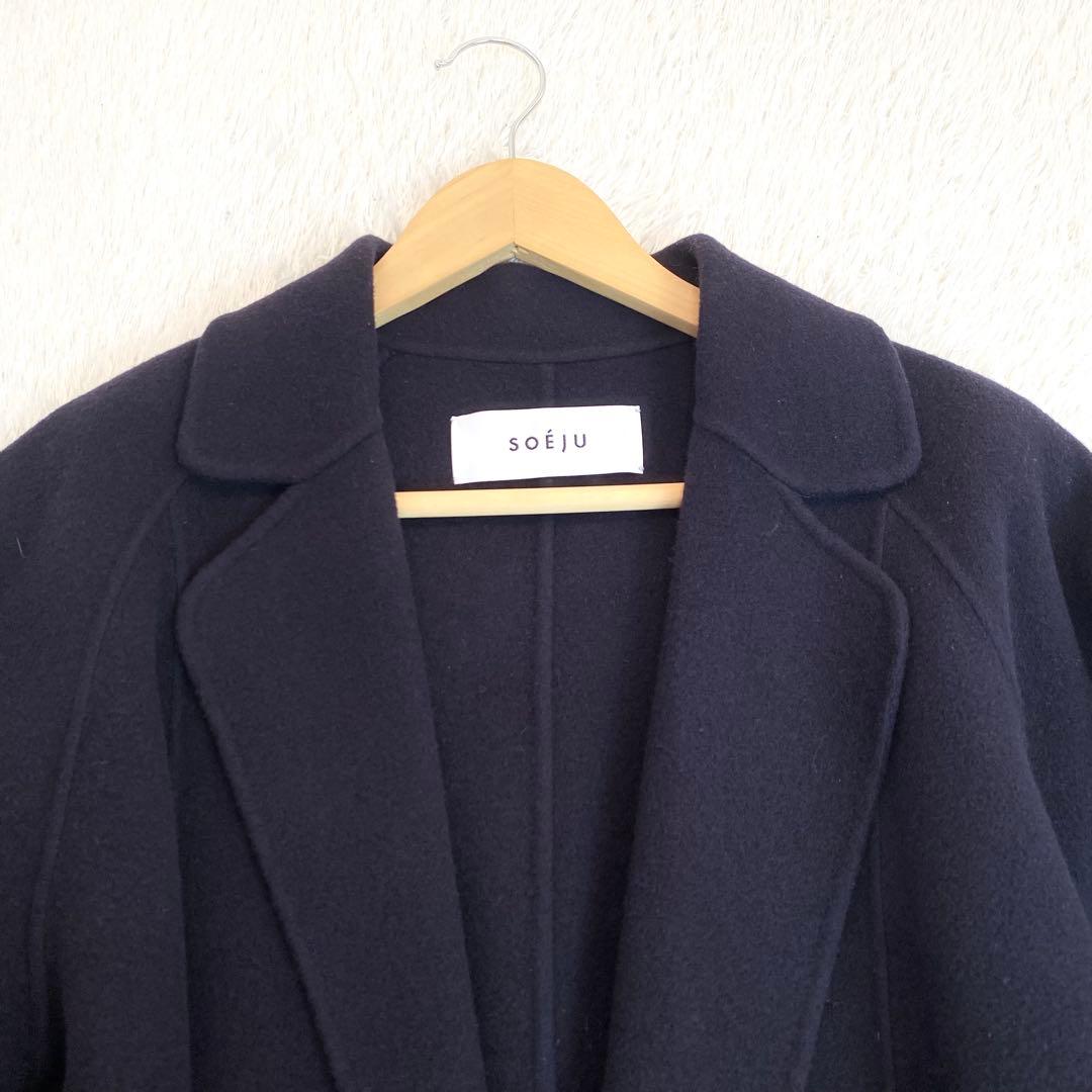 24AW ソージュ　ウールリバーローブコート　ロングコート　定価39600円