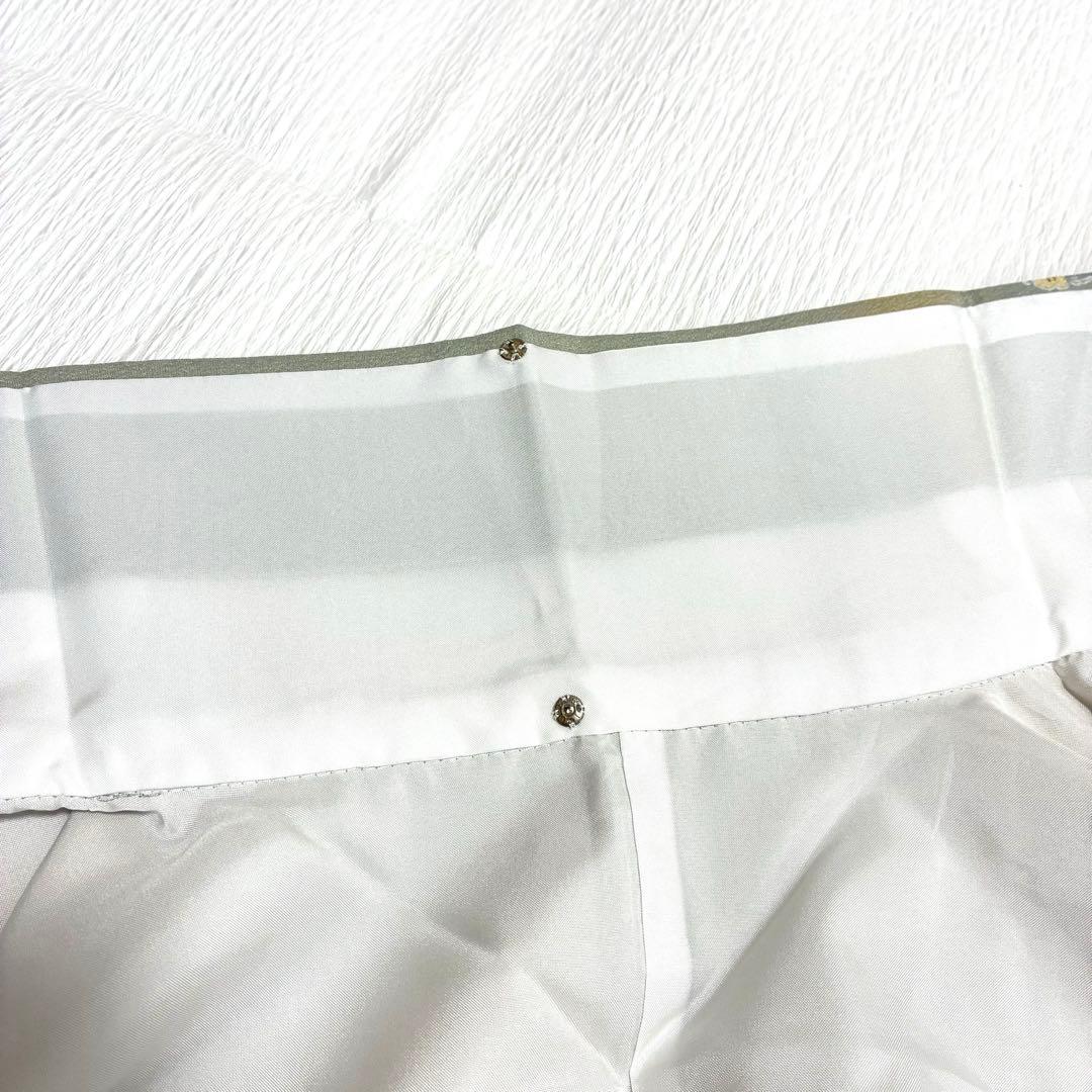 【良品✨】東レシルック　さんび　洗える着物　小紋　ぼかし染め　青磁鼠×砂色　H3