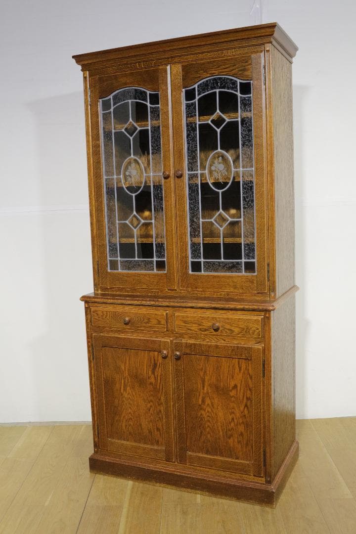 三越ブルージュ★食器棚★ステンドグラス★木製家具