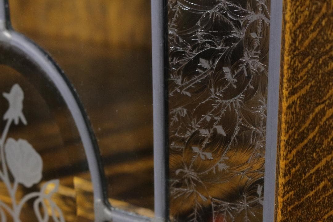 三越ブルージュ★食器棚★ステンドグラス★木製家具