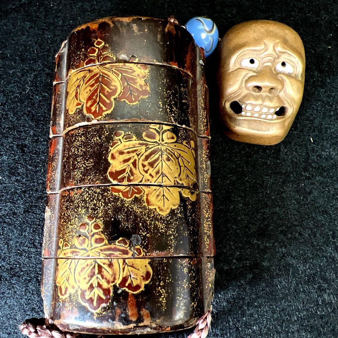 江戸時代　蒔絵五段印籠　74g 東Y7-1203☆2F