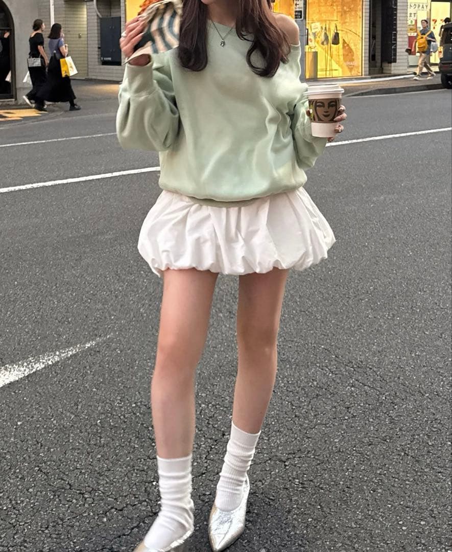 【45%オフ】新品未開封THE TOE オフショル　ミントグリーン スウェット