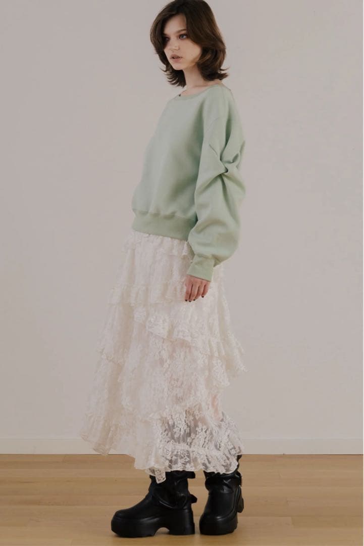 【45%オフ】新品未開封THE TOE オフショル　ミントグリーン スウェット