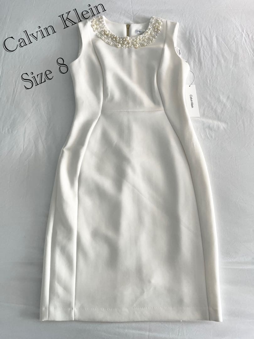   パールネック　ノースリーブワンピース Size 8