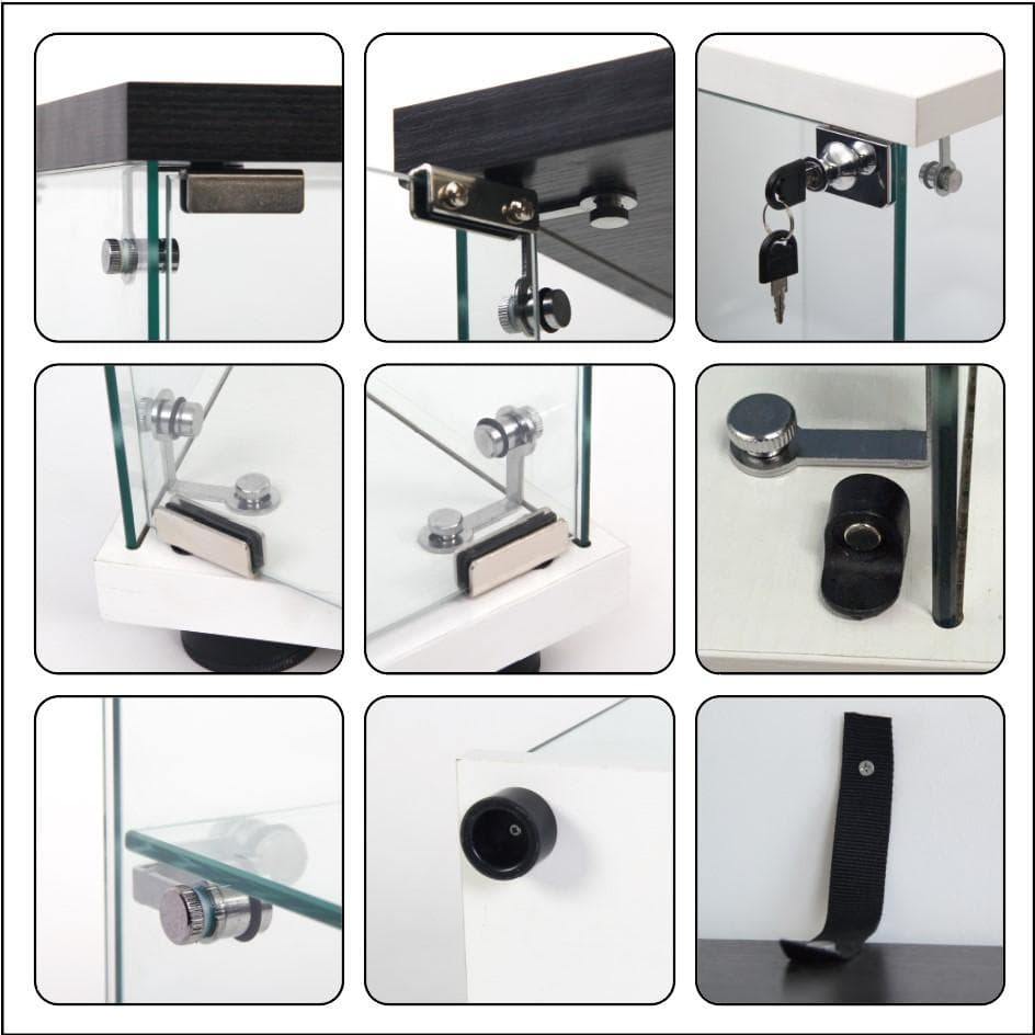 【撮影使用品】ガラスコレクションケース｜3段スリム黒｜フィギュア棚｜ショーケース