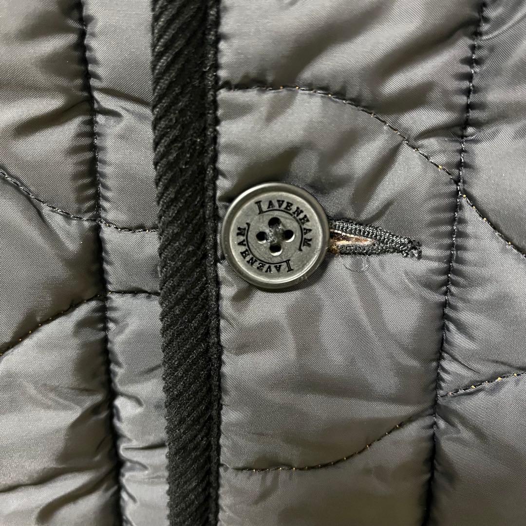 美品 LAVENHAM ラベンハム ノーカラー　キルティングジャケット 黒 36