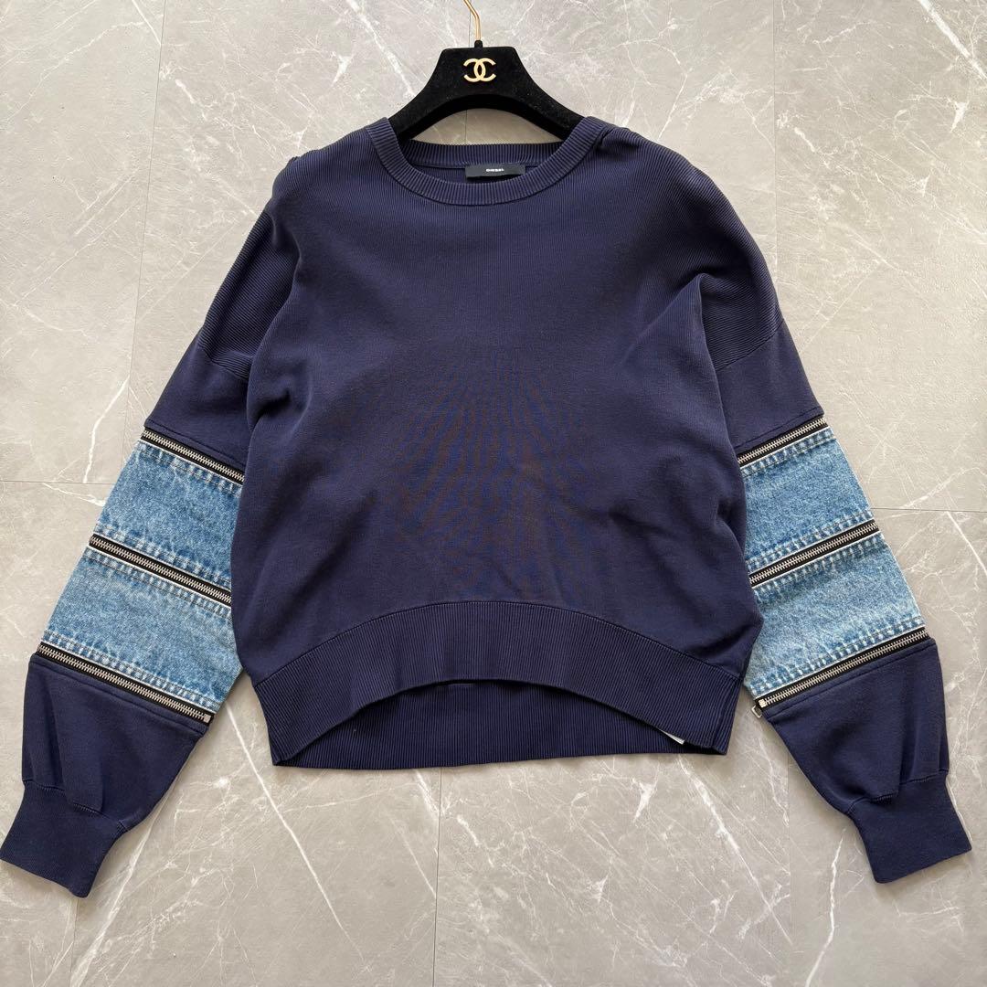 ディーゼル DIESEL ニットデニム切り替えジップディテール S